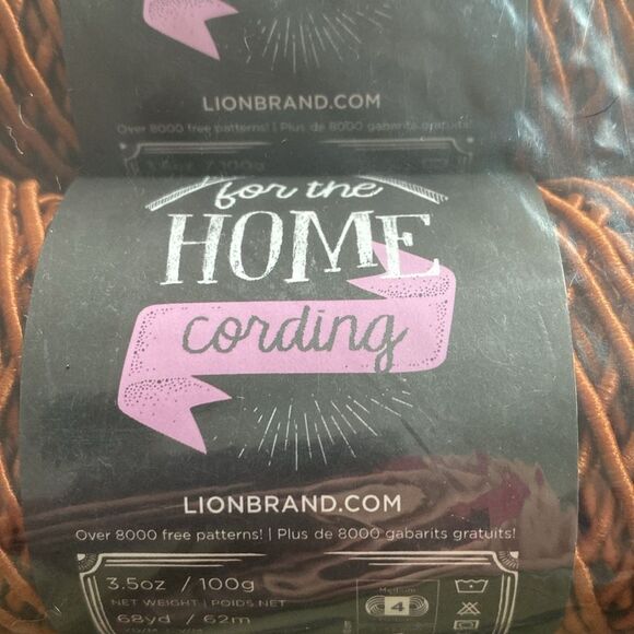 Lion brand for the home cording in amber.  3 skiens - Picture 3 of 4